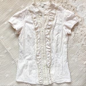 {Fossil} Dainty Ruffle Lace Blouse